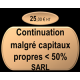 Continuation malgré capitaux propres - 50% EURL