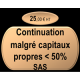 Continuation malgré capitaux propres - 50% SAS