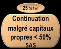Continuation malgré capitaux propres - 50% SAS