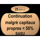 Continuation malgré capitaux propres - 50% SASU